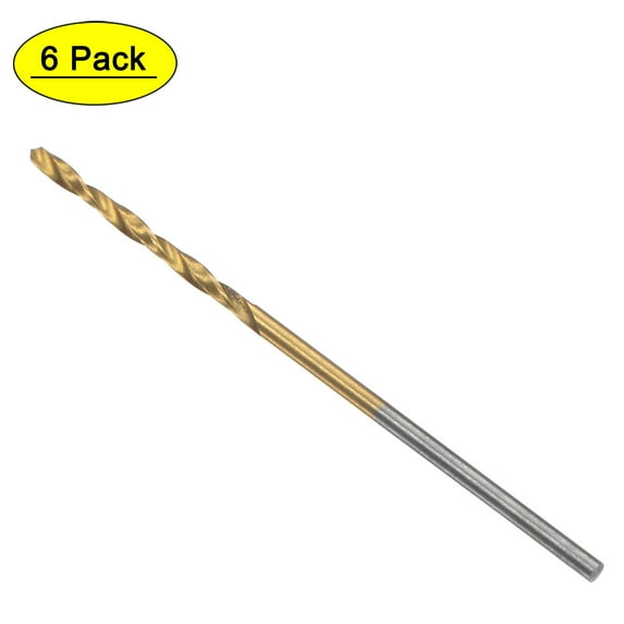Uxcell 1.2mm High Speed Steel Straight Shank Twist Drill Bit Fully Ground Titanium Coated 6 Pack