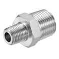 thumbnail image 1 of Uxcell 1/2x1/4 BSPT Male Thread Stainless Steel Hex Reducer Pipe Fitting, 1 of 5