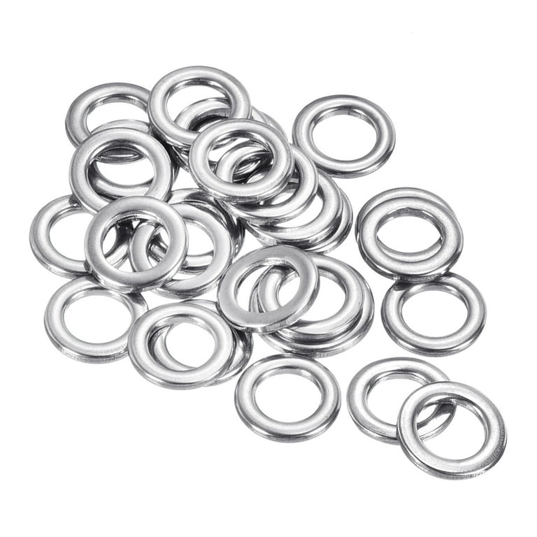 Uxcell 1.2x4x6.4mm Fishing Rings, 50 Pack 304 Stainless Steel Solid Ring  Wire Snap Ring for Saltwater Freshwater