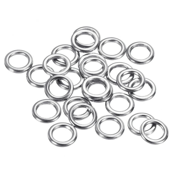 Uxcell 1.2x5x7.6mm Fishing Rings, 25 Pack 304 Stainless Steel Solid Ring Wire Snap Ring for Saltwater Freshwater