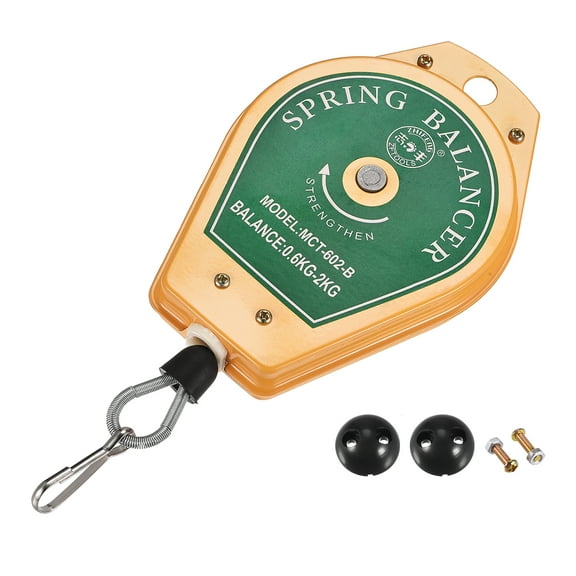 Uxcell 1.3-4.4lbs (0.6-2kg) Retractable Spring Balancer 3 Meter Stretch Length with Fitting Accessory