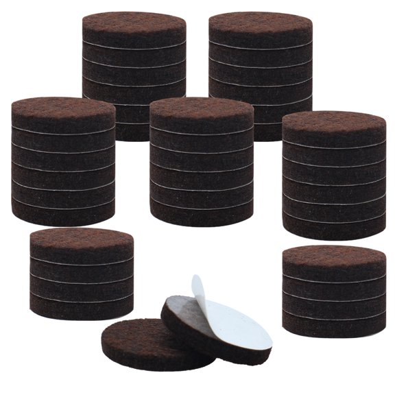 Uxcell 1 3/4" Self-stick Round Non-slip Felt Pads Floors Protect Brown 40 Pack