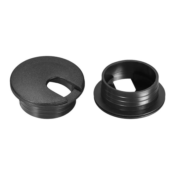 Uxcell 1-3/8 inch Cable Hole Cover Desk Grommet for Wire Organizer Plastic Black 10 Pcs