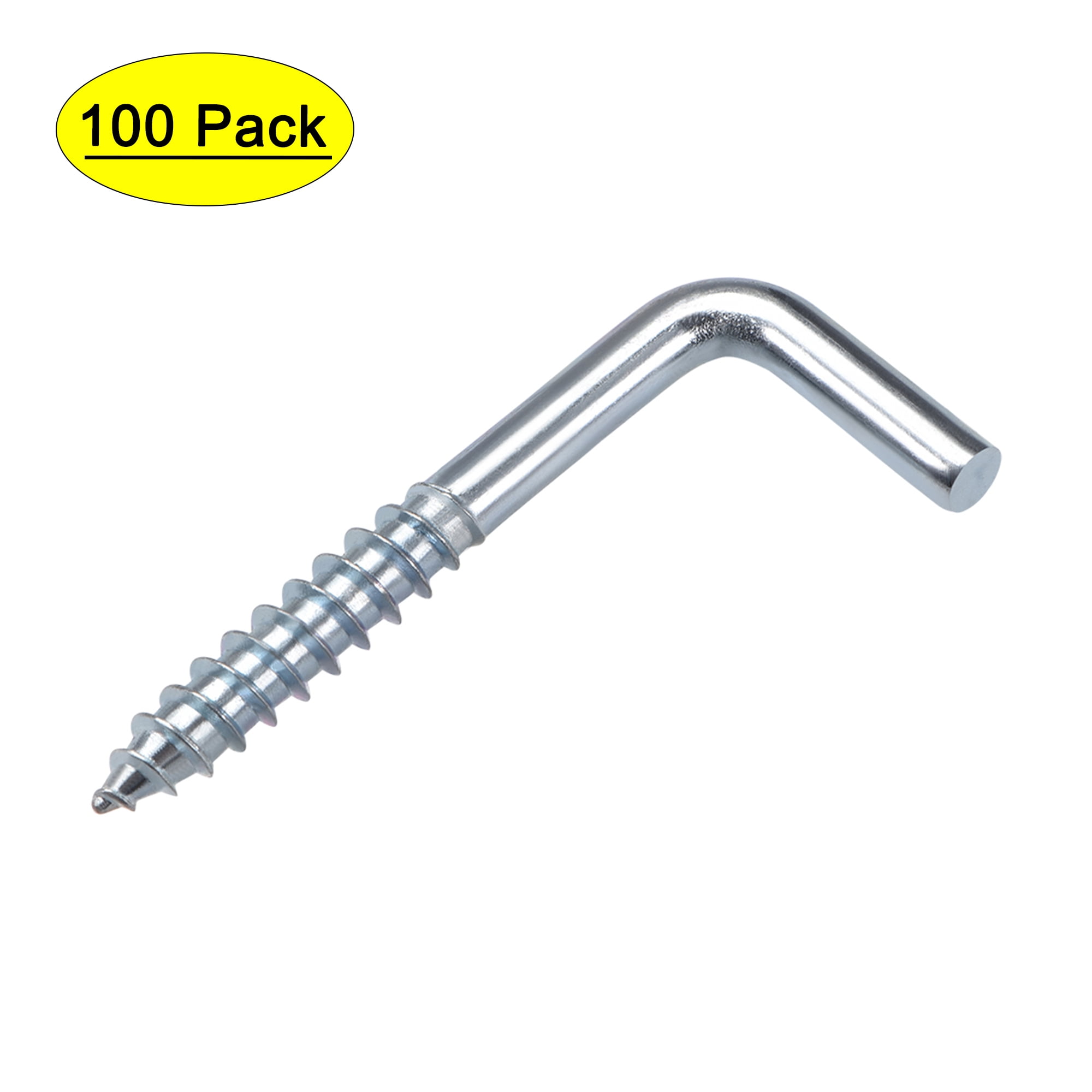Uxcell 1.3" Ceiling Hooks Cup Hook Fine Carbon Steel Screw-in Hanger for Indoor and Outdoor Use 100Pack