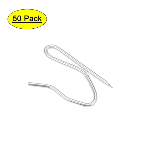 Uxcell 1.3" Curtain Hook Stainless Steel Silver Tone 50 Pack