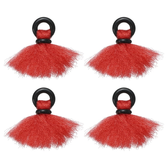 Uxcell 1.3" Fly Fishing Strike Indicators Stream Floating Hook Positioning Fishing Strike Indicator Yarn, Red, 4 Pack