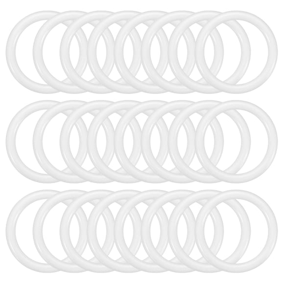 Uxcell 1.3 Inch Dream Catcher Rings, 24 Pcs Plastic Macrame Wreath Floral Round Ring Hoop, White