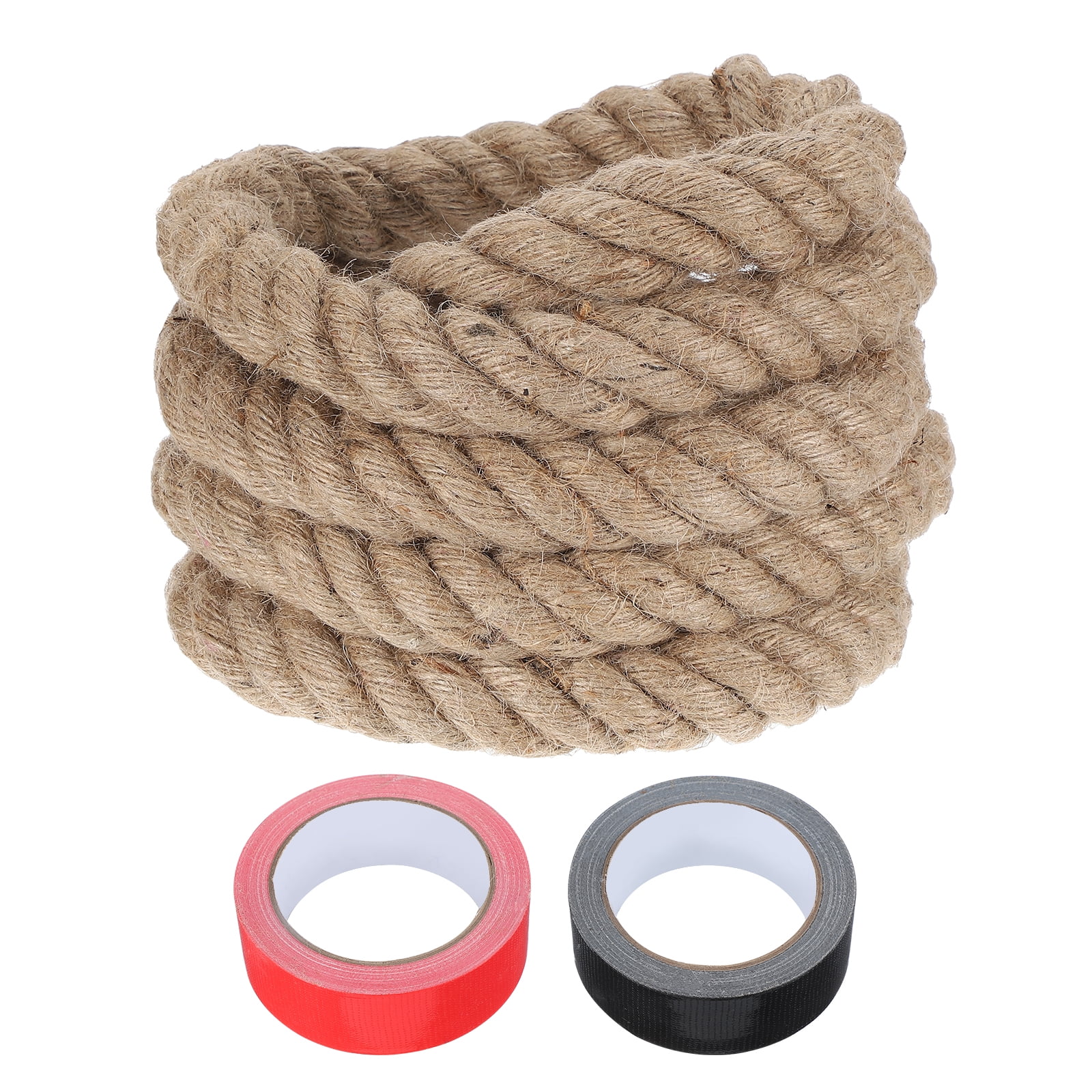 Uxcell 1.3 Inch x 10ft Heavy Natural Jute Rope Thick Twine Rope with 2 ...