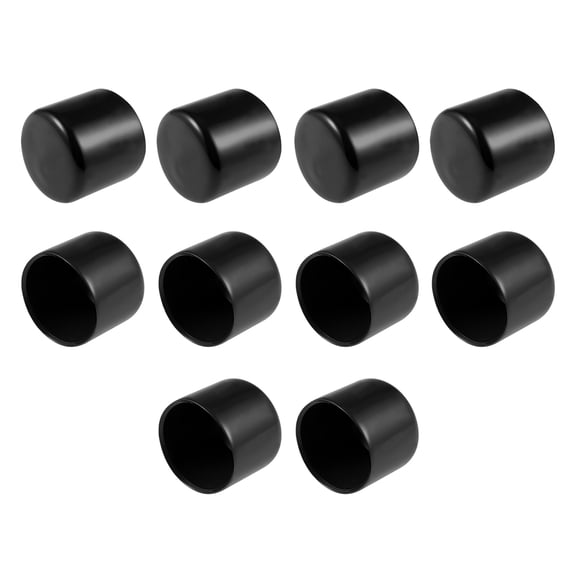 Rubber End Caps Vinyl Round Bolt Cap Cover Screw Thread Protectors, Black 33mm