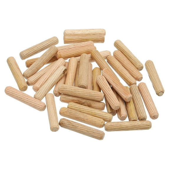 Uxcell 1/3 Wooden Dowel Pins, 300 Pcs M8x40mm Wood Dowel Pins Hardwood Pegs Fluted Groove Easy Insertion for Craft Furniture Door Art