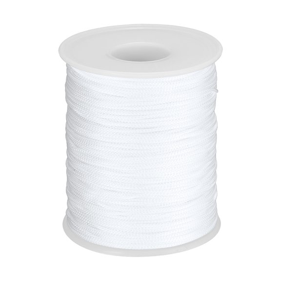 Uxcell 1/32 Inch Hollow Braided Polypropylene Rope, 492ft Utility Cord Waterproof String for Clothesline Camping Crafting Outdoor Golf Courses, Bright white