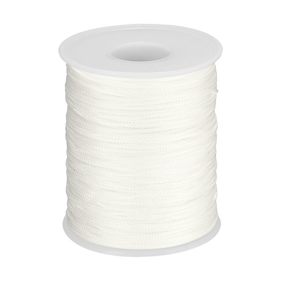 Uxcell 1/32 Inch Hollow Braided Polypropylene Rope, 492ft Utility Cord Waterproof String for Clothesline Camping Crafting Outdoor Golf Courses, Creamy White
