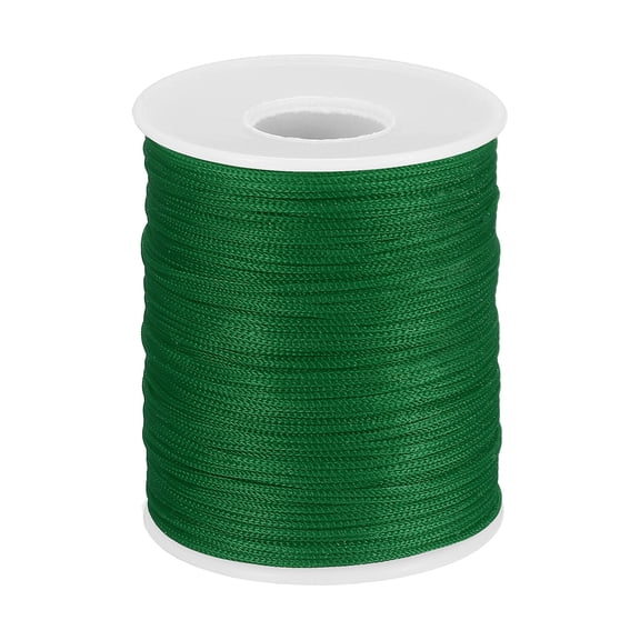 Uxcell 1/32 Inch Hollow Braided Polypropylene Rope, 492ft Utility Cord Waterproof String for Clothesline Camping Crafting Outdoor Golf Courses, Dark Green