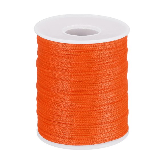 Uxcell 1/32 Inch Hollow Braided Polypropylene Rope, 492ft Utility Cord Waterproof String for Clothesline Camping Crafting Outdoor Golf Courses, Light Orange