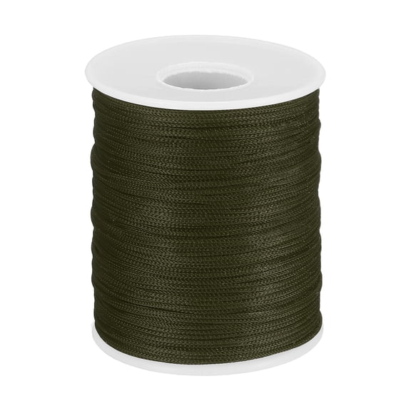 Uxcell 1/32 Inch Hollow Braided Polypropylene Rope, 492ft Utility Cord Waterproof String for Clothesline Camping Crafting Outdoor Golf Courses, Olive Green