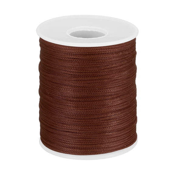 Uxcell 1/32 Inch Hollow Braided Polypropylene Rope, 492ft Utility Cord Waterproof String for Clothesline Camping Crafting Golf Courses, Dark Brown
