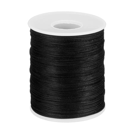 Uxcell 1/32 Inch Hollow Braided Polypropylene Rope, 492ft Utility Cord Waterproof String for Clothesline Camping Crafting Outdoor Golf Courses, Black
