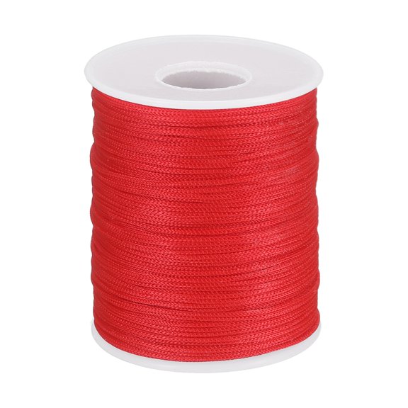 Uxcell 1/32 Inch Hollow Braided Polypropylene Rope, 492ft Utility Cord Waterproof String for Clothesline Camping Crafting Outdoor Golf Courses, Red