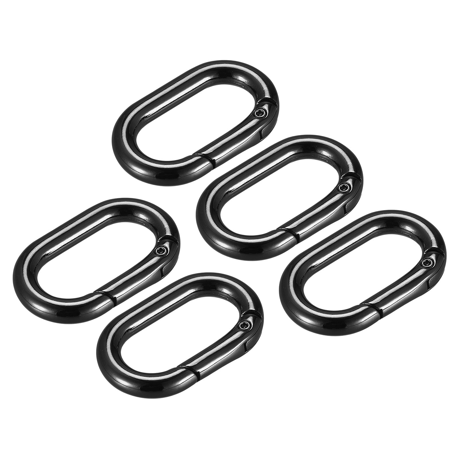 Uxcell Spring Oval Ring – 4-Pack Silver-Tone Snap Clips, Zinc Alloy Keychain Buckle, 38x28mm, For Bags, Purses, Keychains & Crafts