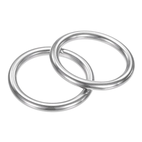 Uxcell 1.37 Inch Dia Metal O Rings [2Pcs] - 316 Stainless Steel 0.2 Inch THK Multi-Purpose Welded Round Rings Use for Crafts