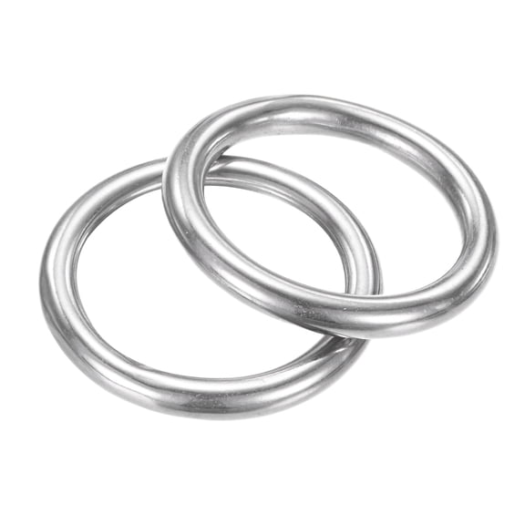 Uxcell 1.37 Inch Dia Metal O Rings [2Pcs] - 316 Stainless Steel 0.23 Inch THK Multi-Purpose Welded Round Rings Use for Crafts