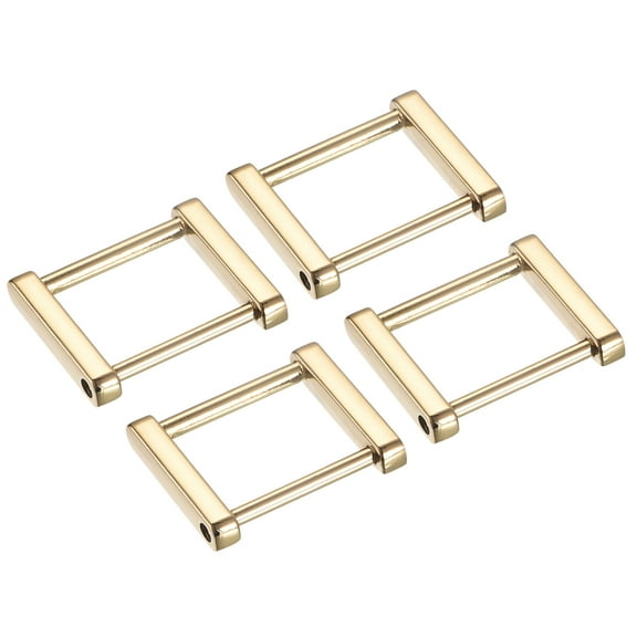 Uxcell 1.38 Inch Rectangle Screw Ring Buckle Strap Connector Bag Loop for Purse Making, 4Pack Gold