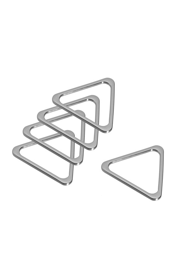 1.38" Triangle Ring Buckle Electroplated Zinc Alloy Silver Tone 15pcs