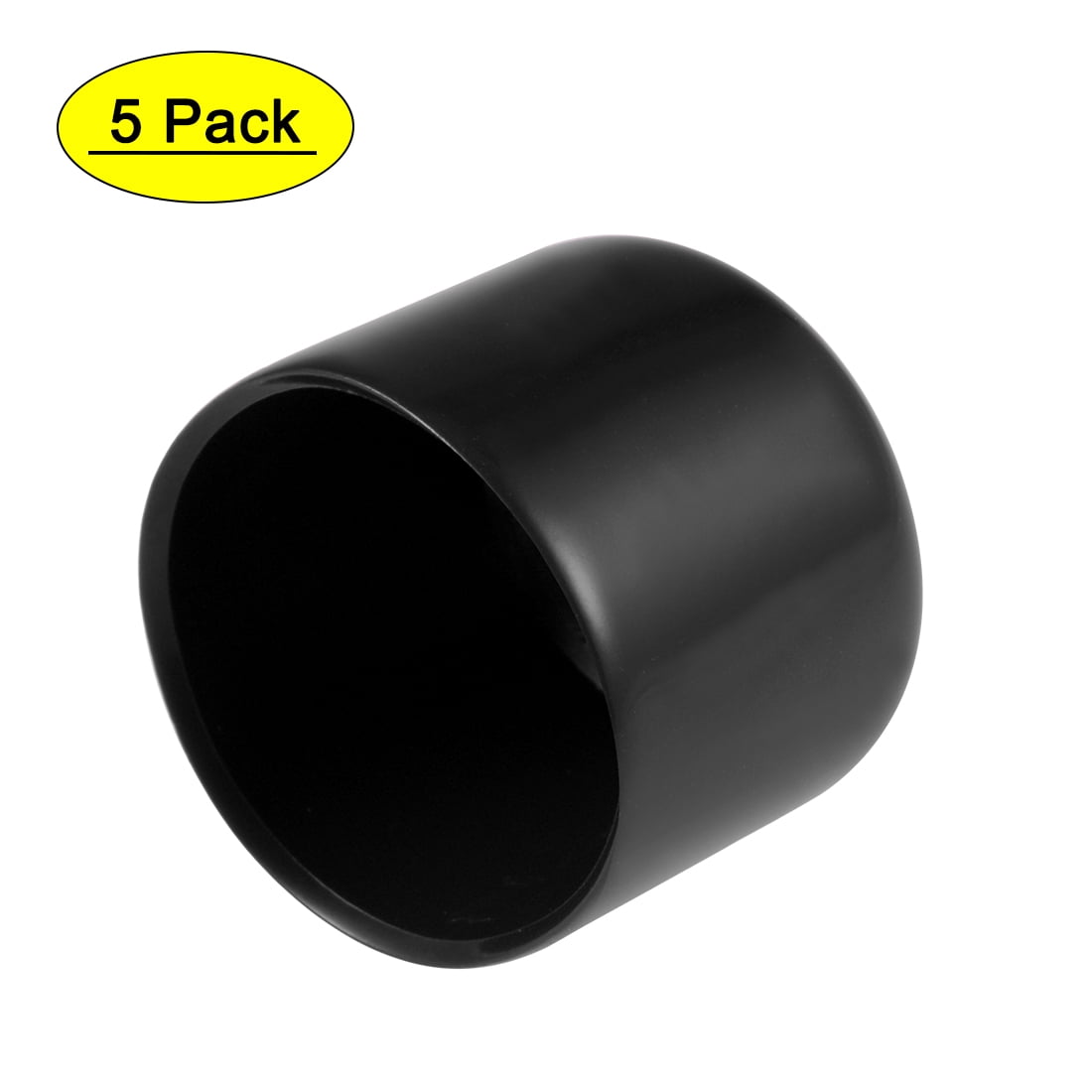 Uxcell 14mm ID Rubber Thread Protectors - 50pcs Black Round End Caps For Tubes, Screws & Furniture