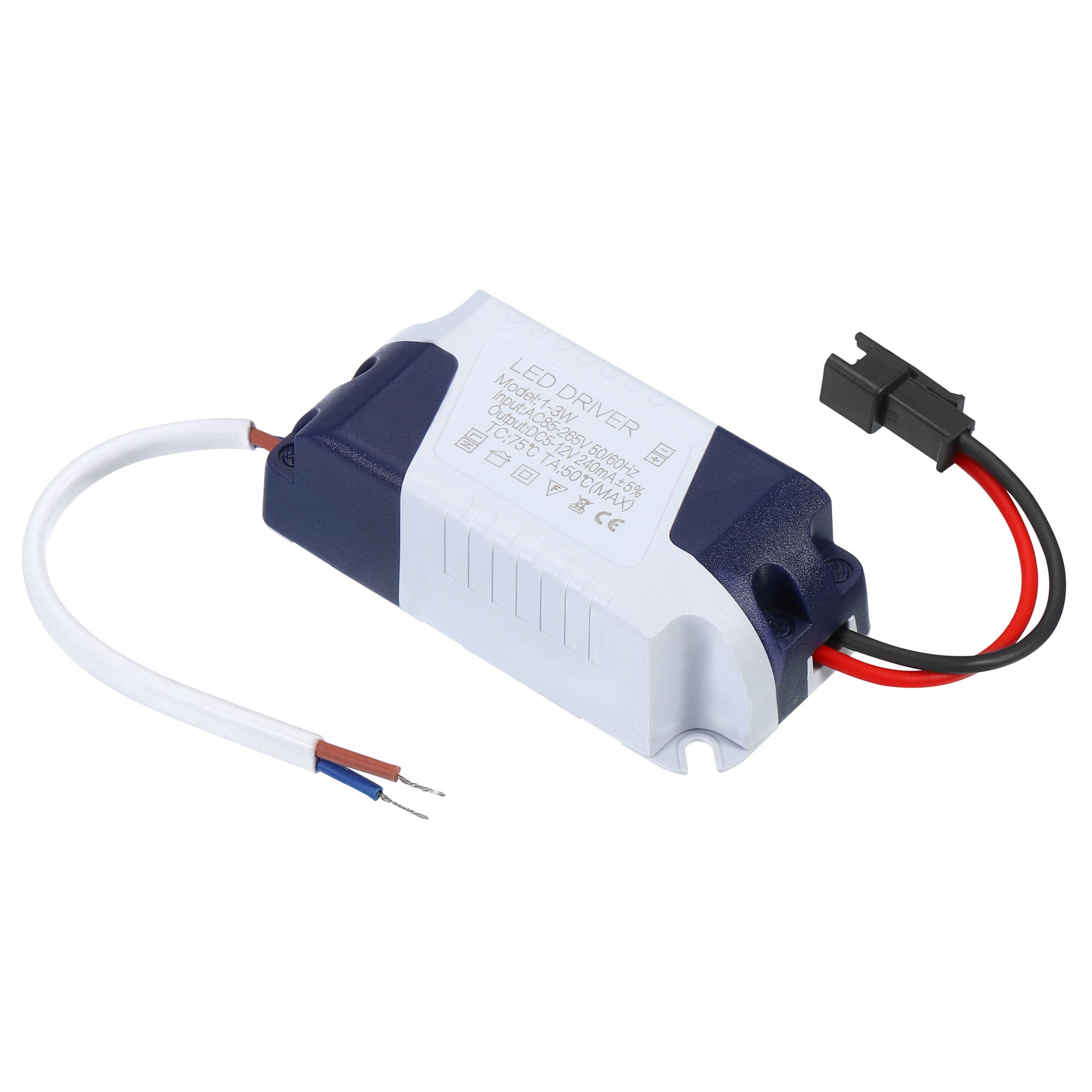 Uxcell 1 3W 240mA LED Driver AC 85 265V Output 5 12V DC Male Connector Transformers 2Pcs