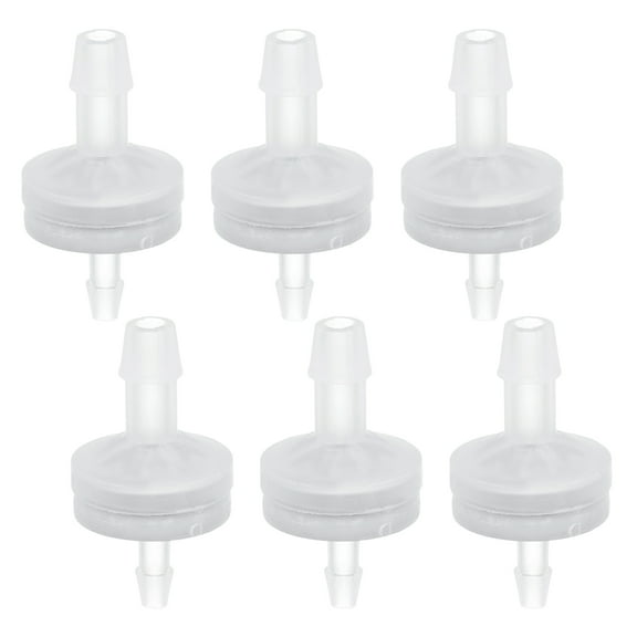 Uxcell 1/4 1/8 Inches One Way Check Valve, 6 Pcs Plastic Hose Barb Inline Non-Return Ozone Resistance Plastic Valves for Fuel Gas Water Liquid Air, Clear
