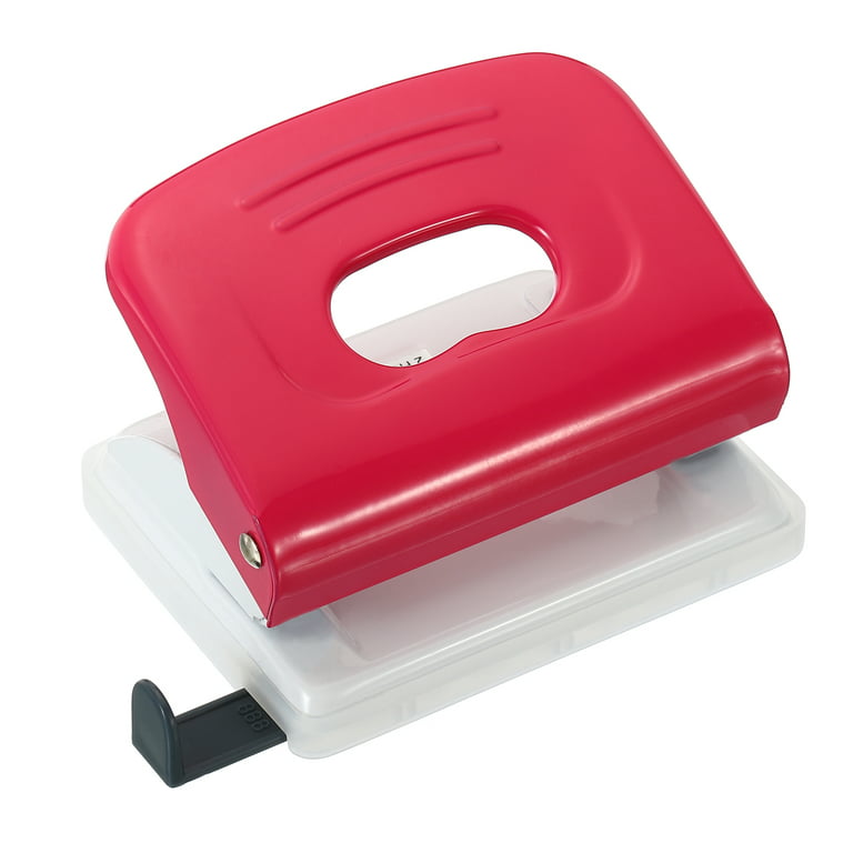 Uxcell 1/4 2 Hole Paper Punch Metal Hole Puncher 10 Sheet Punch Capacity Adjustable  Hole Punch, Red 