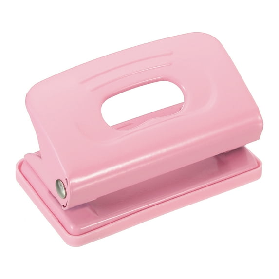 Uxcell 1/4" 2 Hole Paper Punch Metal Hole Puncher 8 Sheet Punch Capacity Hole Punch Office and Home, Pink