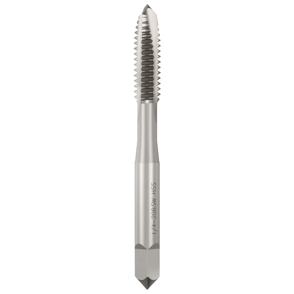 Uxcell 1/4-20 BSW Spiral Point Tap - M2 High Speed Steel Right Hand Thread Tap Polished Finish Screw Thread Milling Machine Taps Threading Tapping