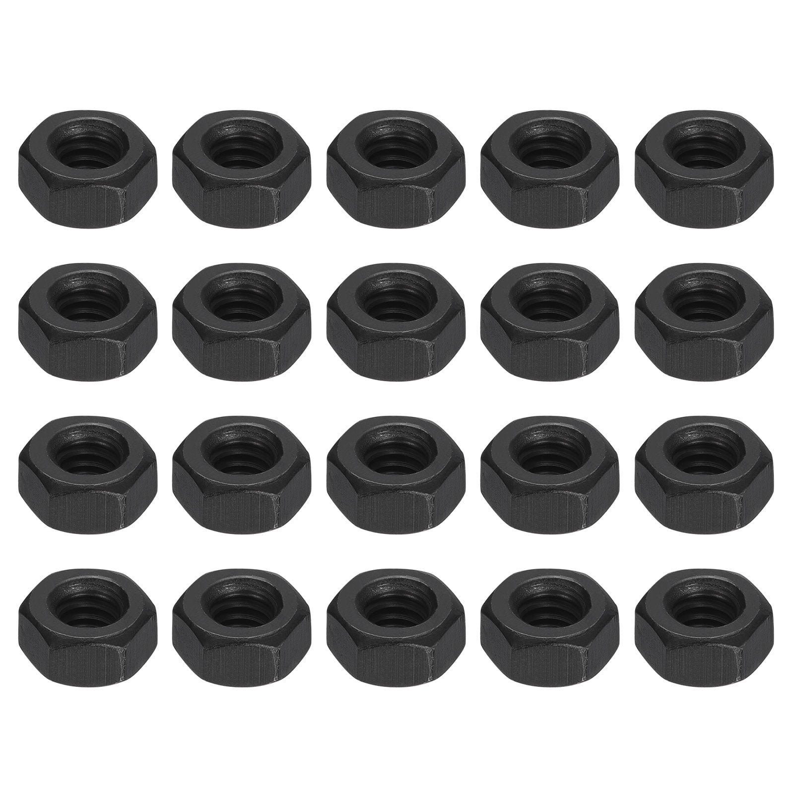 100 Pack 1/4-20 Hex Flange Nuts – Grade 8 Black Oxide Steel – 1/4x20 By Rivercity Fastener