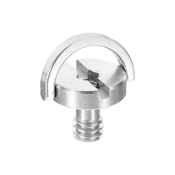 Uxcell 1/4-20 Thread 14mm Length D Ring Stainless Steel Camera Fixing Screw for Quick Release Plate, Silver