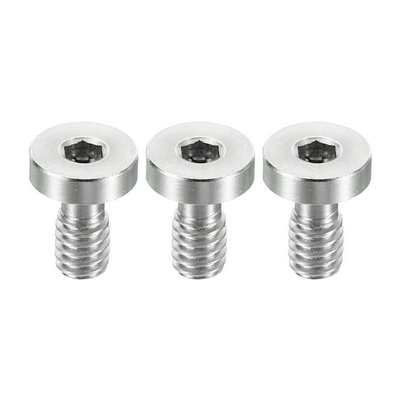 Uxcell 1/4"-20 Thread 16mm Length Camera Quick Release Screw Tripod Screw, Hex Slot Screws, Silver, 3 Pack