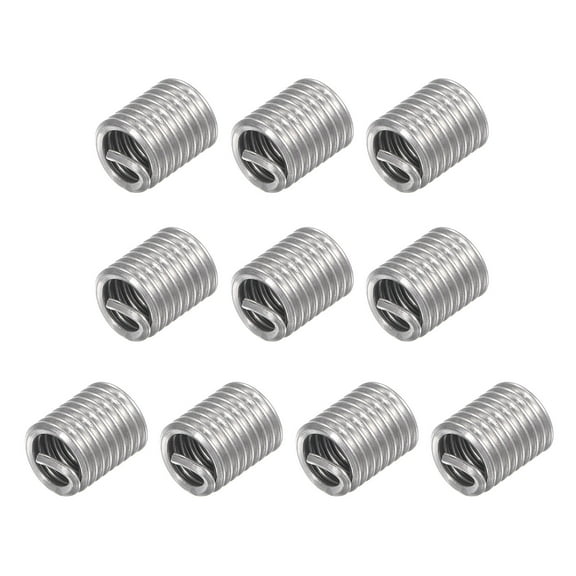 Uxcell 1/4-20 UNC 2.0D 304 Stainless Steel Wire Thread Inserts Screw Repair Sleeve 10 Pack
