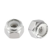Uxcell 1/4-20 UNC Nylon Insert Hex Lock Nuts, 304 Stainless Steel, Plain Finish, 25 Pack