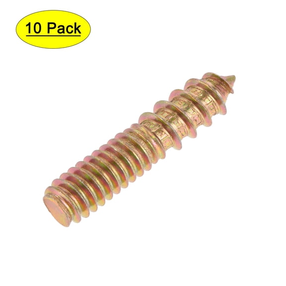 Uxcell 1/4-20 x 1-1/4" Hanger Bolts Carbon Steel Zinc Plated 10 Pack