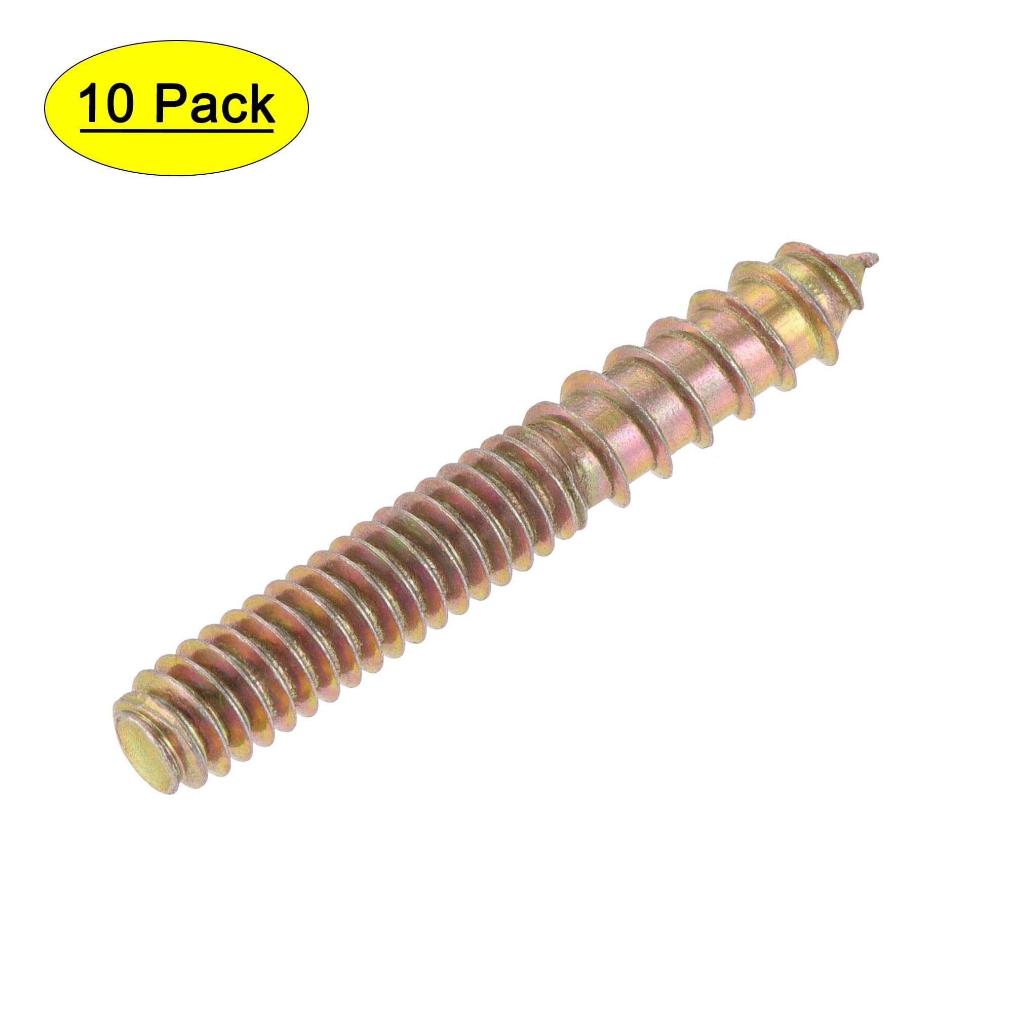 Uxcell 5/16-18X2 inch Hanger Bolts Carbon Steel Zinc Plated 10 Pack, Size: 5/16-18 x 2, Bronze