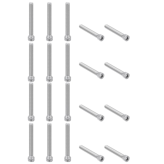 Uxcell 1/4-20 x 2" Hex Socket Cap Head Screw Bolt, 20Pcs 304 Stainless Steel 18-8, Machine Full Thread