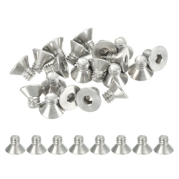 Uxcell 1/4-20 x 3/8" Flat Countersunk Head Socket Cap Countersunk Bolt Machine Screws 304 Stainless Steel 18-8, 20 Pcs