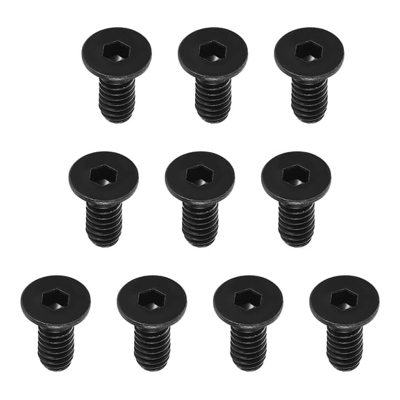 Uxcell 10Pcs 1/4-20 x 5/8" Flat Countersunk Head Socket Cap Screws Full Thread