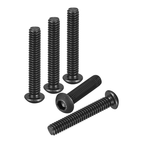 Uxcell 1/4"-20x1-1/2" Button Head Socket Cap Screws - 30Pack - Good for Road Bicycle, Mountain Bike, Auto, Motorcycle - Carbon Steel Black Oxide - Hex Drive Fasteners