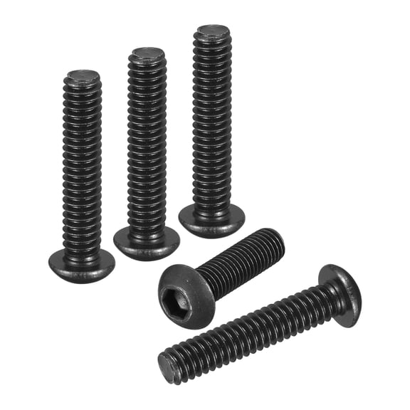 Uxcell 1/4"-20x1-1/4" Button Head Socket Cap Screws - 20Pack - Good for Road Bicycle, Mountain Bike, Auto, Motorcycle - Carbon Steel Black Oxide - Hex Drive Fasteners