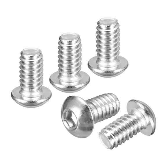 Uxcell 1/4"-20x1/2" Button Head Socket Cap Screws - 10Pack - Good for Road Bicycle, Mountain Bike, Auto, Motorcycle - 304 Stainless Steel Whitewashed - Hex Drive Fasteners