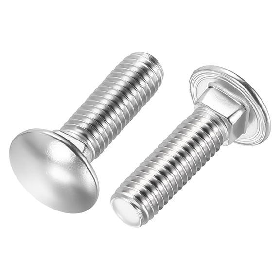 Uxcell 1/4"-20x1" Carriage Bolt, 304 Stainless Steel Round Head Square Neck Carriage Screws for Home DIY Projects, Furniture Assembly, Bed Frames(Silver Bright Finish/ 50 Pcs)