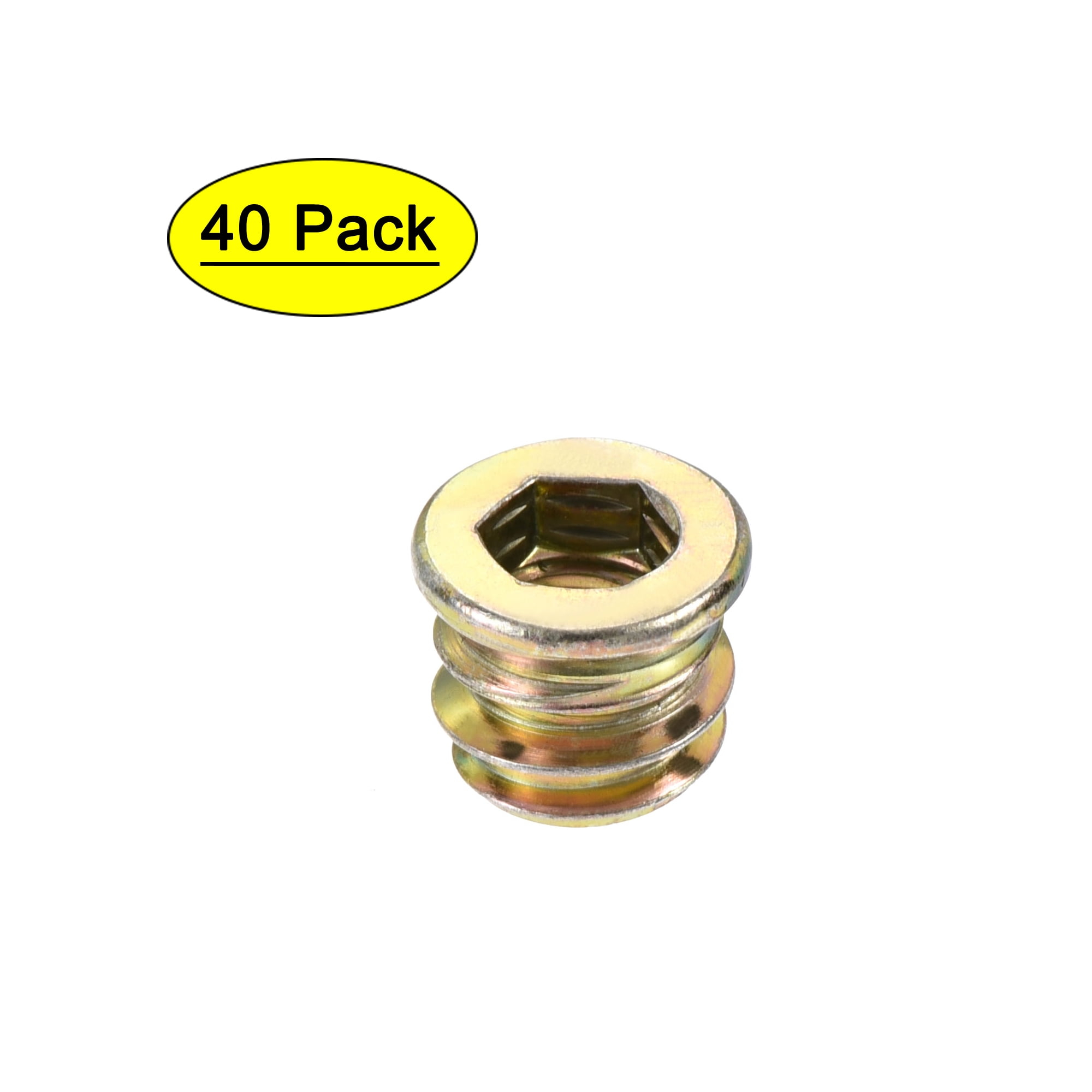 uxcell 1/4-20 Multi-Grip Rivet Nuts, 5pcs Pre-Bulbed Shank Flat Head Threaded Insert Nut 304 Stainless Steel Plus Nuts for Construction Industrial