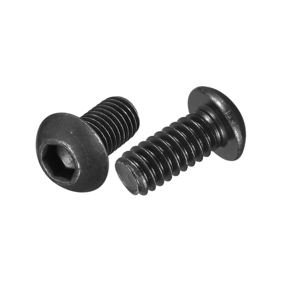 Uxcell 1/4"-20x5/8" Button Head Socket Cap Screws - 2Pack - Good for Road Bicycle, Mountain Bike, Auto, Motorcycle - Carbon Steel Black Oxide - Hex Drive Fasteners