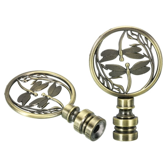 Uxcell 1/4-27 Lamp Finial Cap for Lamp Harp Lampshade Top Cap Nut Screw Cap Knob Decoration Bronze 2pcs